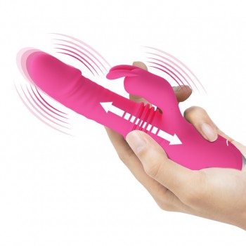 Виброкролик С Поступательными Движениями И Двумя Виброэлементами Dorothy pink USB