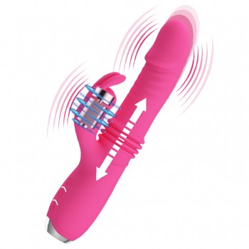 Виброкролик С Поступательными Движениями И Двумя Виброэлементами Dorothy pink USB