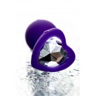 Анальная втулка Diamond Heart силикон, фиолетовая, 7 см, Ø 2 см
