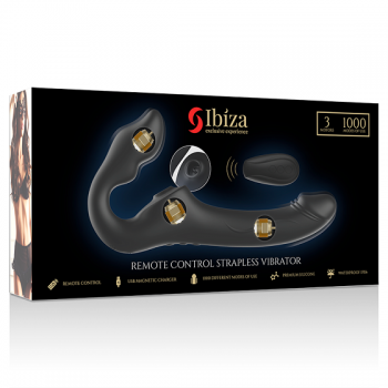 Безремневой страпон три виброэлемента USB IBIZA REMOTE CONTROL STRAPLESS VIBRATOR 3 MOTORS 1000 COMBINATIONS. - DL, Испания