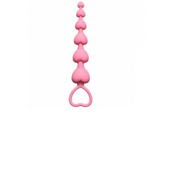 Анальная цепочка Heart's Beads  Pink 14 см