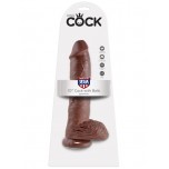 Фаллоимитатор-гигант коричневый King Cock 10" Cock with Balls MADE IN USA 