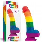 LGBT Реалистик 8'' Prider Dildo изделие ручной работы