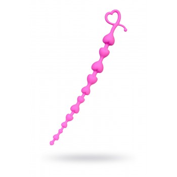 Анальная цепочка Long Sweety, силикон, розовая, 34 см, Ø 2,7 см