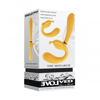  Безремневой страпон с вибрацией The Monarch, желтый Evolved, США