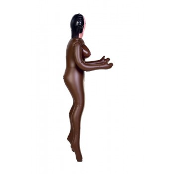 117004 Кукла надувная Michelle, негритянка, с тремя отверстиями, 160 см