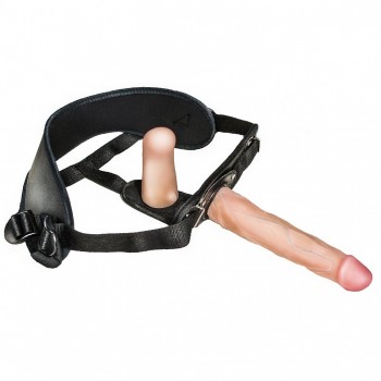  Страпон с поясом «Woman Strap», с вагинальной пробкой, цвет телесный, материал неоскин, Биоклон LoveToy 