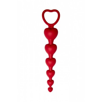 Анальная цепочка Love Beam, диаметр до 3,2 см, длина 19 , цвет бордовый, силикон