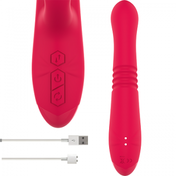 Вибромассажёр INTENSE - DUA MULTIFUNCTION RECHARGEABLE VIBRATOR UP & DOWN WITH RED TONGUE - DL, Испания