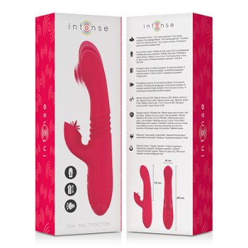 Вибромассажёр INTENSE - DUA MULTIFUNCTION RECHARGEABLE VIBRATOR UP & DOWN WITH RED TONGUE - DL, Испания