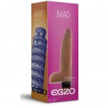 Реалистичный мультискоростной женский вибратор «Mad Tower» с мошонкой от компании Egzo, цвет телесный, V002 20 см
