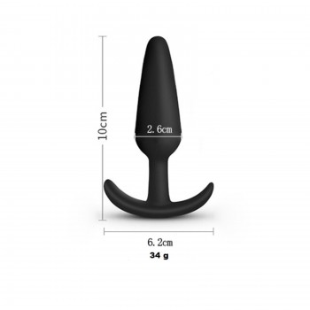 Анальная пробка Оки-Чпоки, без вибрации, гипоаллергенный силикон Soft-touch, 98 х 24 мм, черный