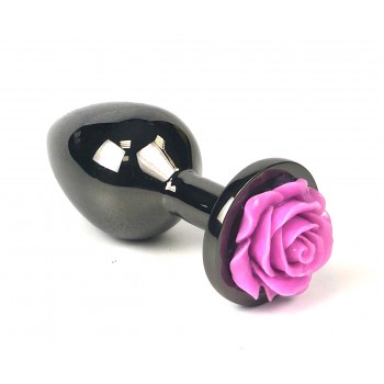 Пробка черная сталь, фиолетовая роза L