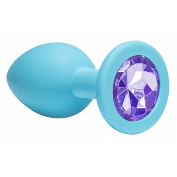 Анальная пробка d=3,3 см Emotions Cutie Medium Turquoise light purple crystal 