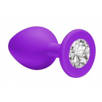 Анальная пробка d=3,3 см Emotions Cutie Medium Purple clear crystal 
